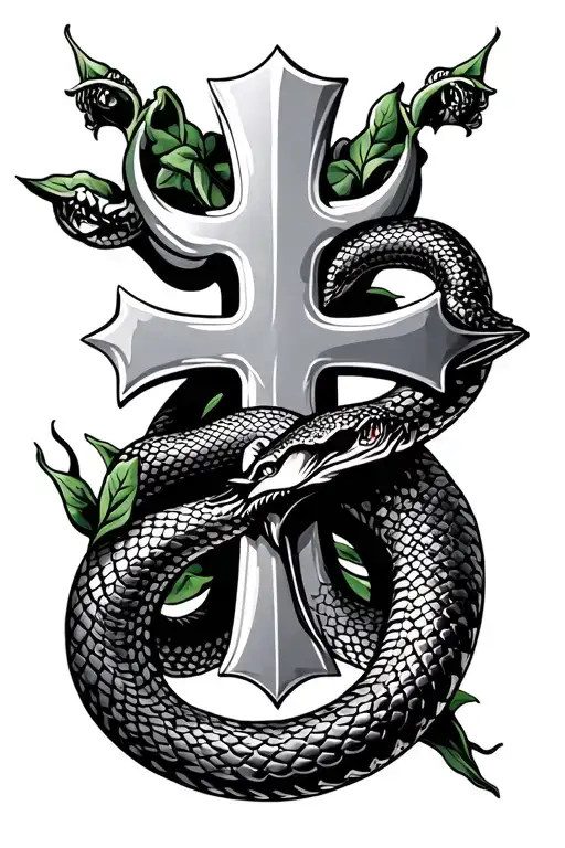 Irish Cross With Snake