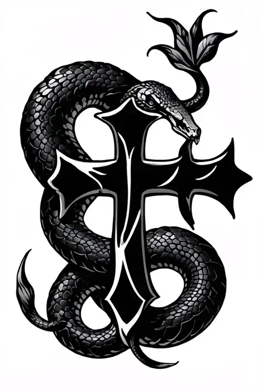 Irish Cross With Snake