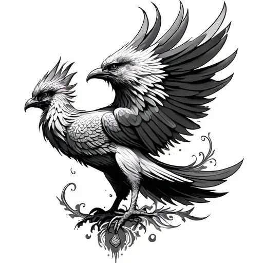 Makea Tatoo Design Whie A Phoenix And The Right Lower Arm