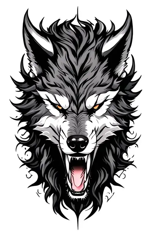 Fenrir Tattoo Agresive Stile