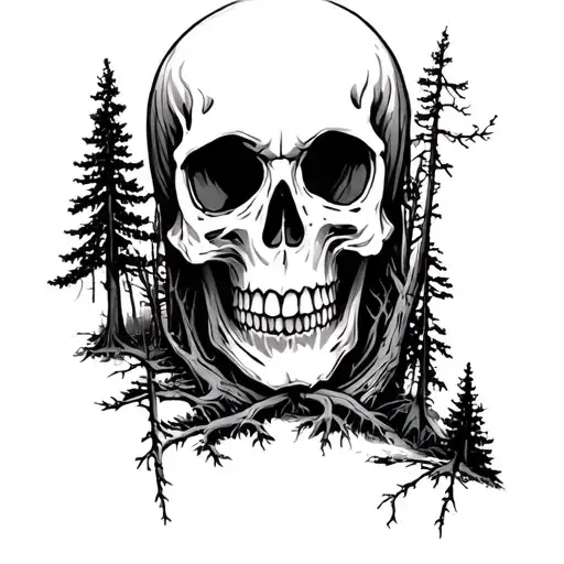 Forest With Skull