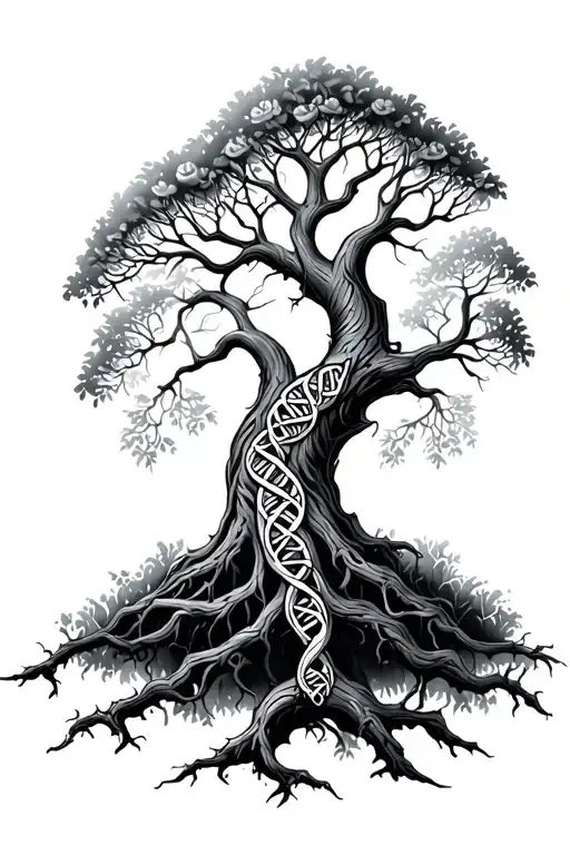 Celtic Tree With Dna Trunk