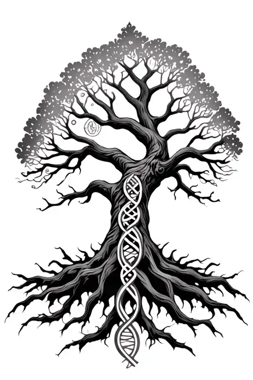 Celtic Tree With Dna Trunk