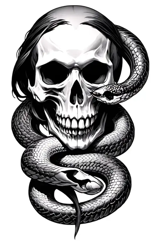 Death Eater Skull And Snake Wrapping Around The Wrist