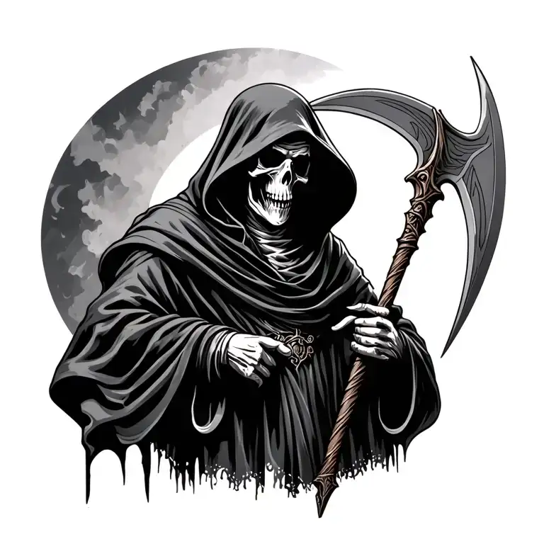 Grim Reaper Holding A Scythe