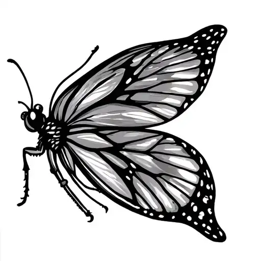 Betterfly Tattoo With N As Initial