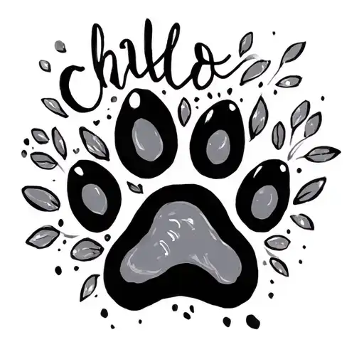 Dog Paw Print That Spells Chloe
