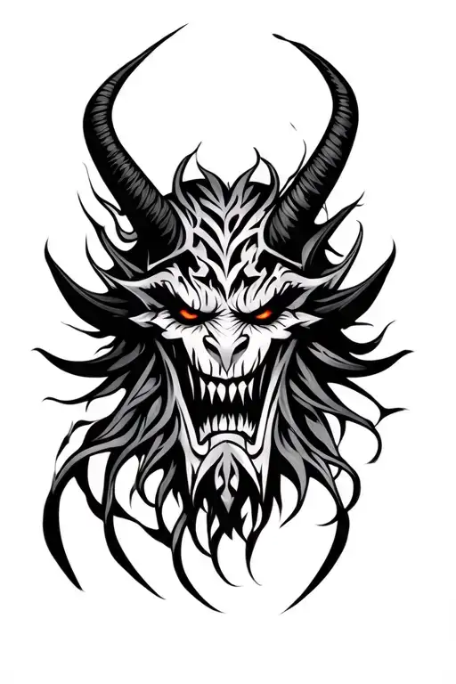 Tribal Face Demon Frontal