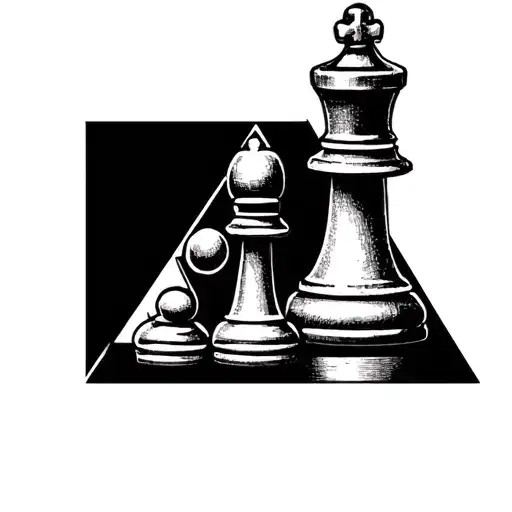 Triangle Chess Board B B And A Knight Chess Piece In Front Of