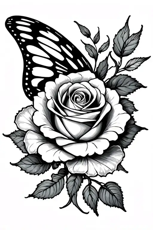 Lashanti Name And Rose Intertwined And Butter Fly