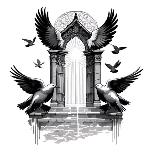 Heaven Gates Doves Flying