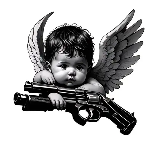 Baby Angel With Gun