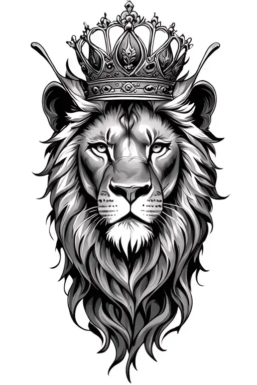 Crowned Lion Face