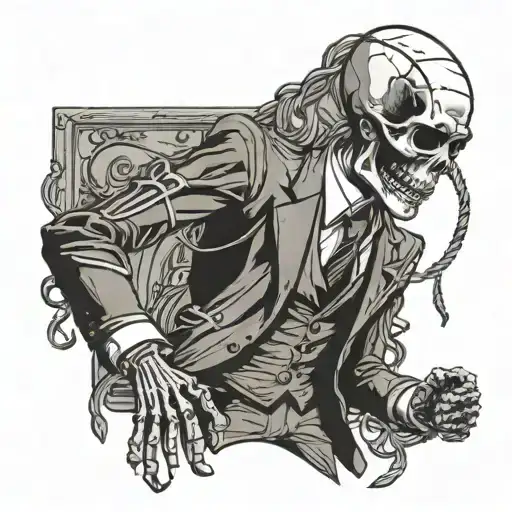 Skeleton Noose Suit And Tie