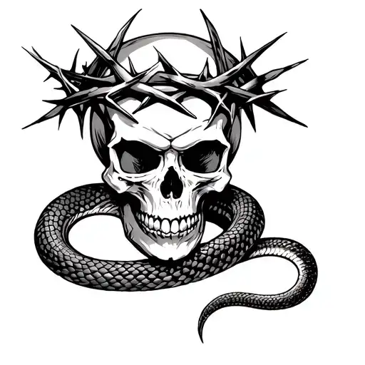 Skull Snake Crown Of Thorns
