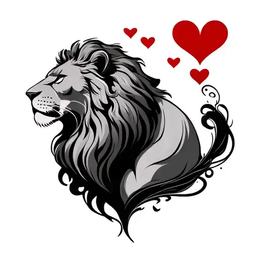 Leo And Aquarius With Hearts