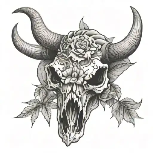 Weed And Bull Skull