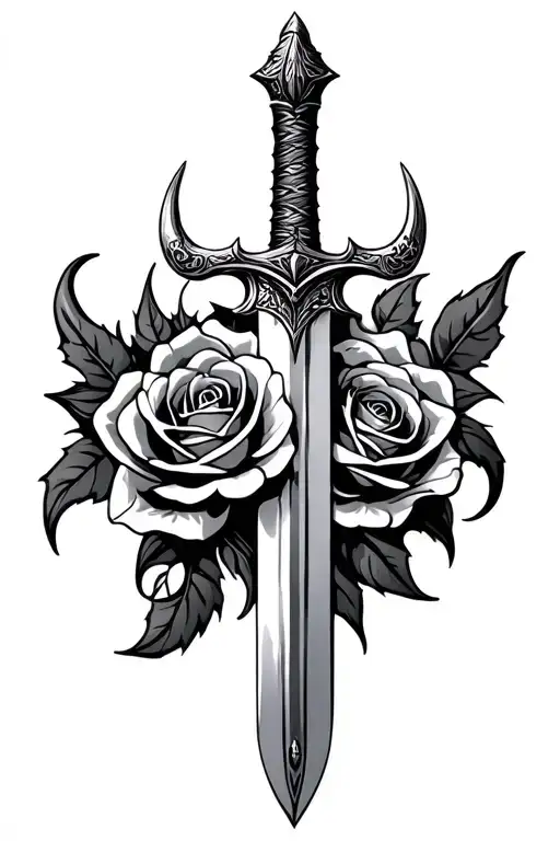 Viking Sword With Roses