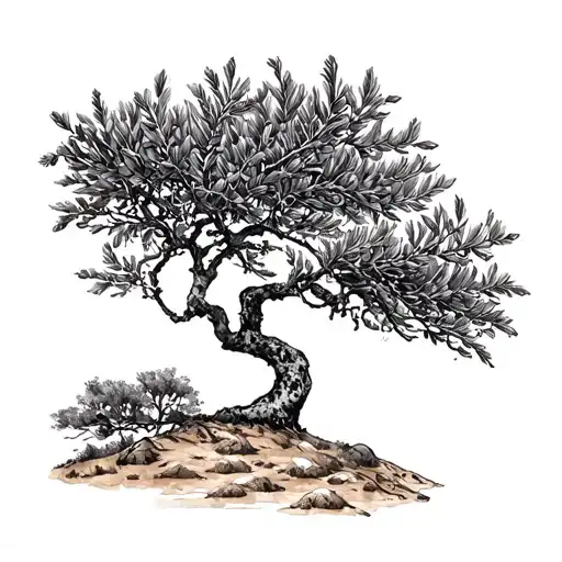 Dalmatian Coast With Olive Tree