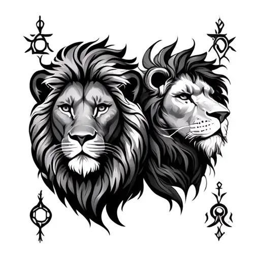 Lion And Leo Zodiac Sign Formed
