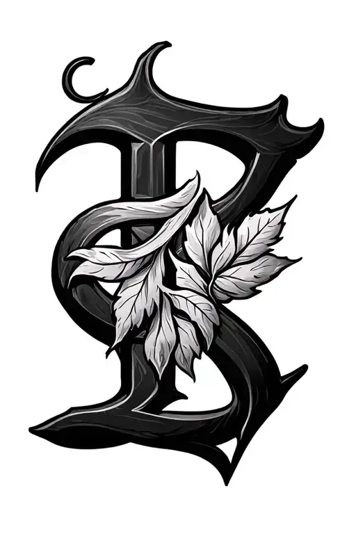 Utrinque Paratus For The Letter With Laura Leaf Intertwined Within The Letters