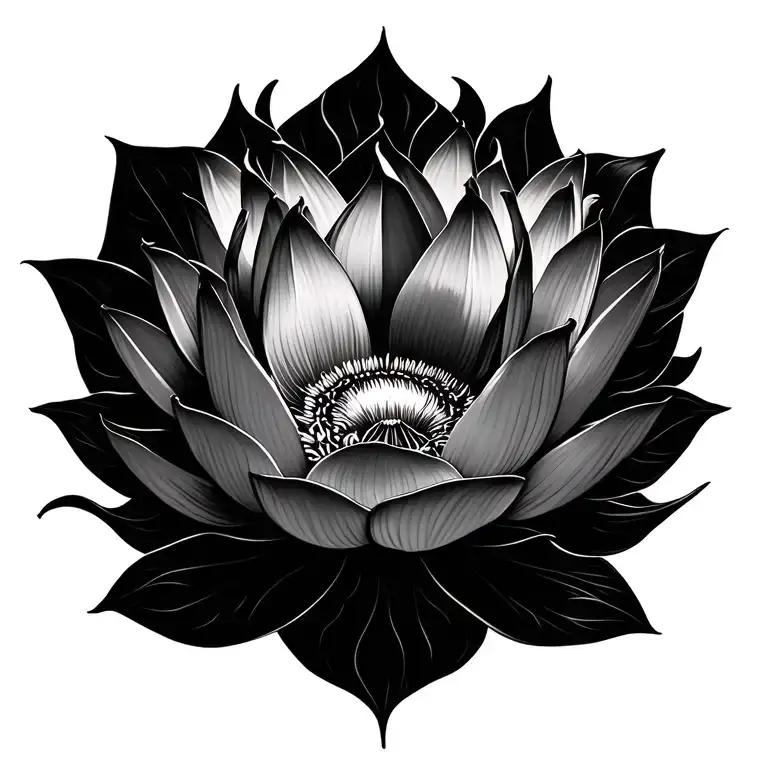 Sun And Lotus Flower Blooming