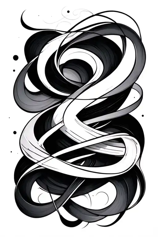 An Abstract Linework With Different Line Weights Design Flowing Wrap Around Arm