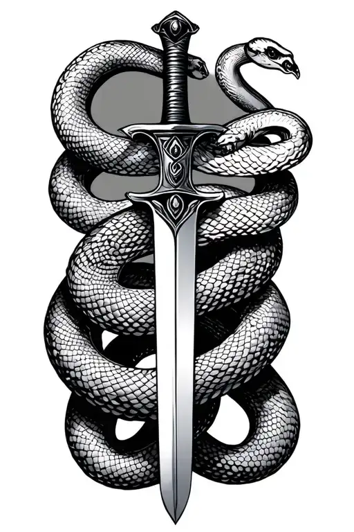 Sword With Snake Wrapped Round