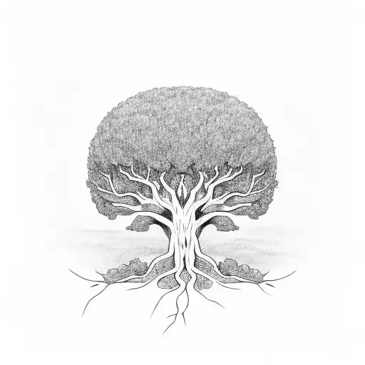 Family Tree With Roots That Spell Family