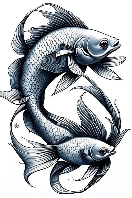 Pisces Coi Fish Swimming