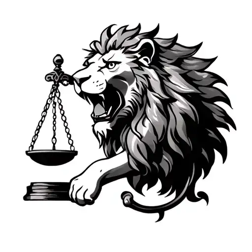 Lion And Scales Of Justice