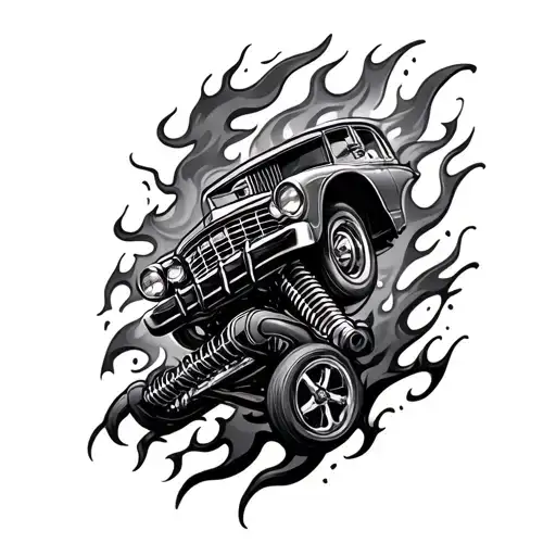 Car Shocks And Flames