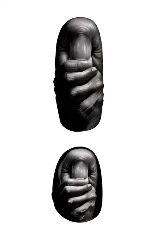 Finger Tattoo For Granddaughter And Grandmother Holding