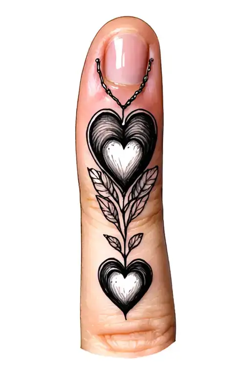 Finger Tattoo For Granddaughter And Grandmother Heart