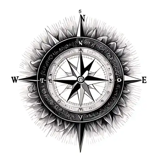 Compass Surrounded By Various