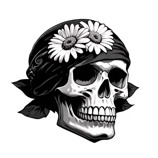 Skull Daisy Bandana