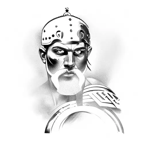 Greek Warrior In Action