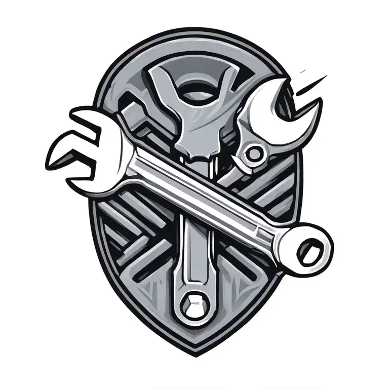 A Mecanic Tattoo Design Featuring A Wrench
