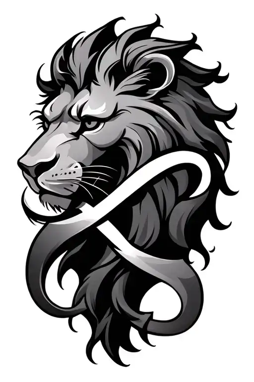 Lion Infinity Symbol Intertwined