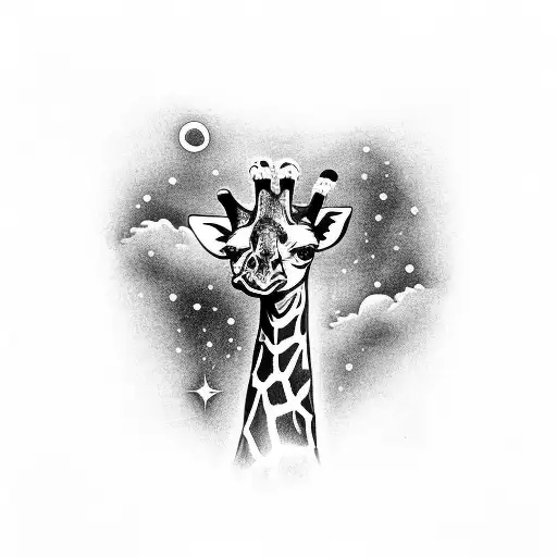 Giraffe With Stargazer Lily