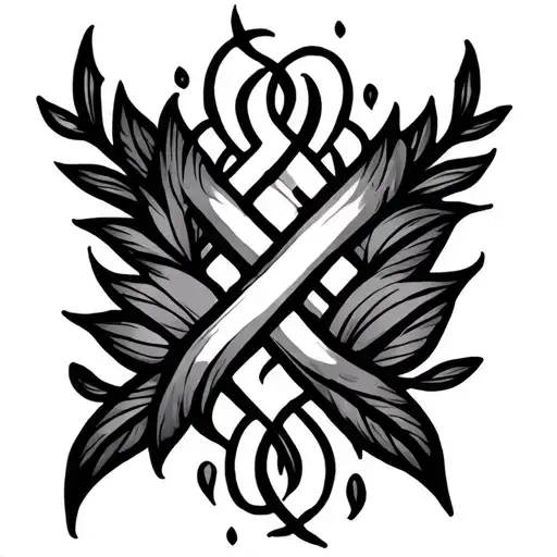 Thin Line Dainty Cross Intertwined