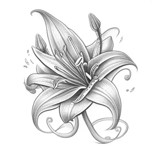 Stargazer Lily With Initials Ca In Petal