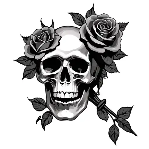 Skull Roses Crucifix