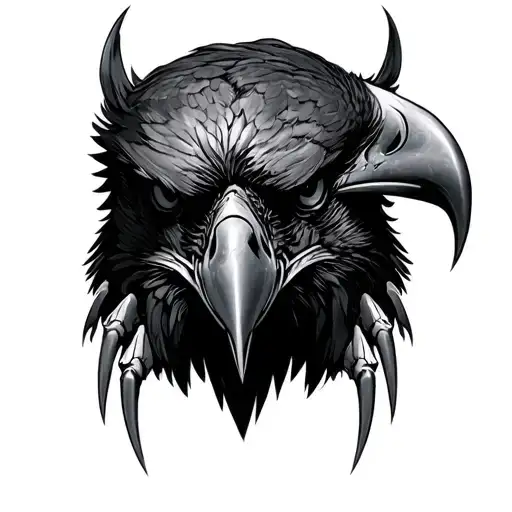 Sketch Of A Raven Face And Claws Add Something Else