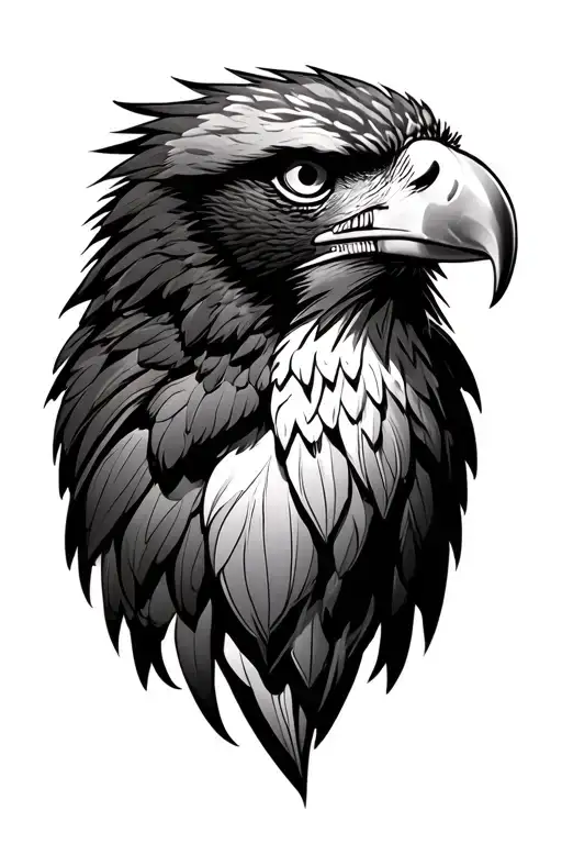 Eagle Head And Body Fine Line Discreet No Shadows