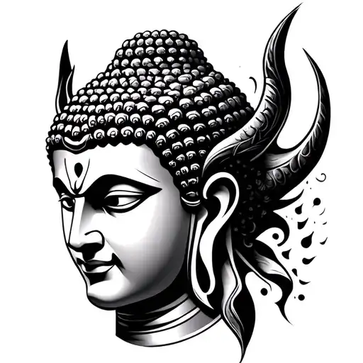 Lucifer Symbo Buddha Face