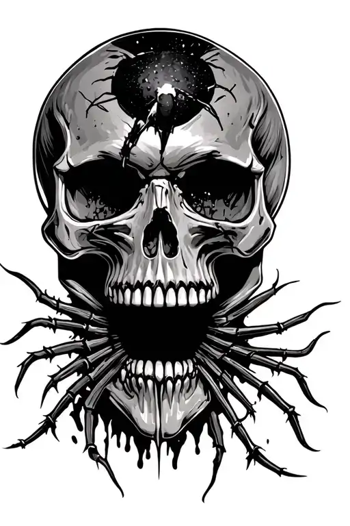 Skull With A Tick Bite