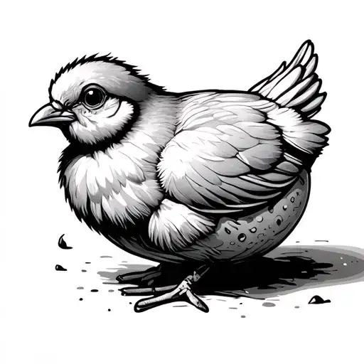 A Chick Hatching From A Chicken Egg In An American Traditional Style Using Color And Bold Lines