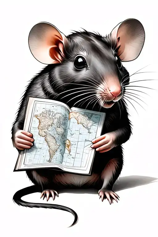 Rat Holding Match And Map Symbolizing The Client's