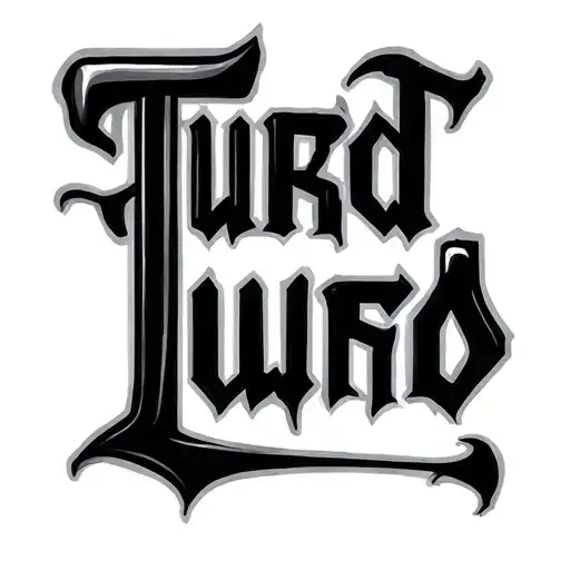 The Word Turd In Gangster Font